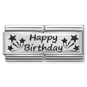 Image of Nomination CLASSIC Silvershine Happy Birthday Double Charm 330710/13