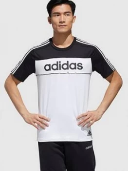 image of adidas Essential Block T-Shirt - Black/White Size M Men