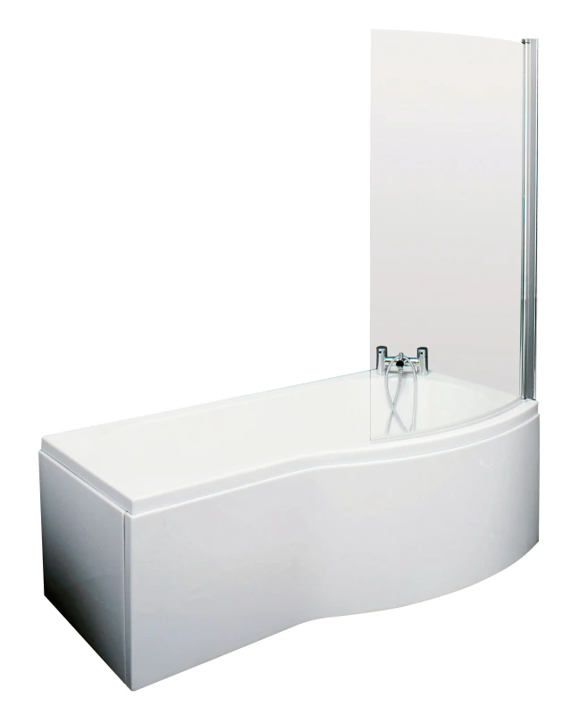 Image of Balterley Right Hand B Bath Front Panel and Curved Bath Screen 1700mm White