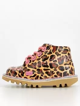 Image of Kickers Kick Hi Leopard Boot - Brown, Size 11 Younger