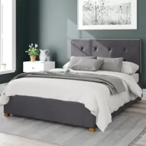 Image of Aspire Presley Ottoman Bed Velvet Steel King