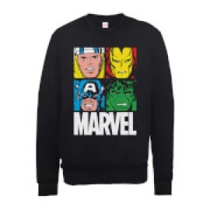 Image of Marvel Multi Colour Main Tile Mens Black Sweatshirt - L - Black