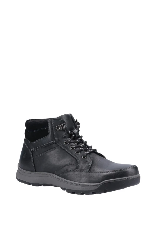 Image of Hush Puppies 'Grover' Leather Boots Black