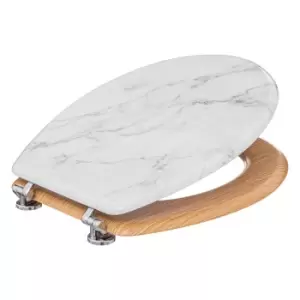 image of 5Five Lea Toilet Seat White Marble Effect