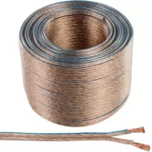 Image of 50m Pure Copper Speaker Cable 16 AWG 1.4mmA² Stranded OFC 2 Core Figure 8 Audio Wire
