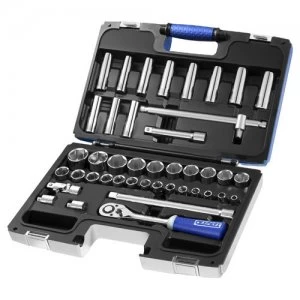 Image of Expert by Facom 42 Piece 1/2" Drive Hex and Deep Hex Socket Set Metric 1/2"
