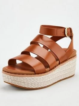 image of FitFlop Eloise Strappy Espadrille Wedge Sandal - Light Tan, Light Tan, Size 3, Women