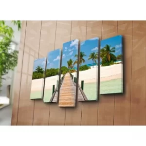 Image of 5NATPAT-41 Multicolor Decorative Canvas Painting (5 Pieces)