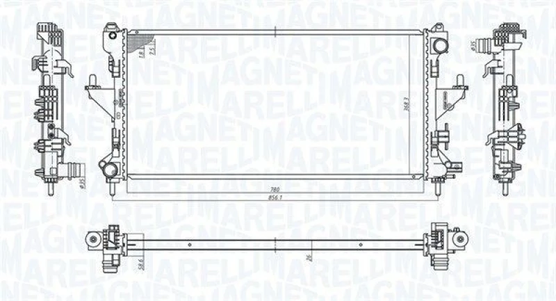Image of MAGNETI MARELLI Engine radiator MAGNETI MARELLI 350213198200