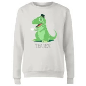 image of Tea Rex Womens Sweatshirt - White - 3XL