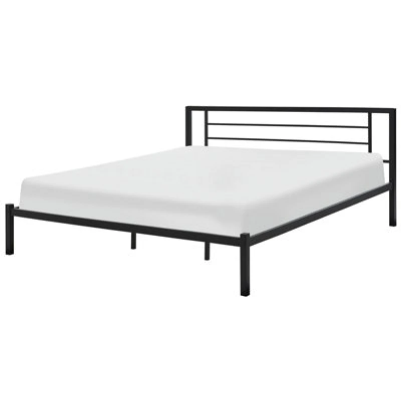 Image of Beliani Bed Metal Cusset 180 X 200 Cm (Eu Super King) Black