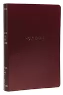 Image of nkjv reference bible center column giant print leather look burgundy red le