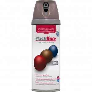 image of Plastikote Premium Satin Aerosol Spray Paint Cappucino 400ml