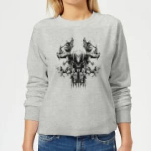 Image of Avengers Endgame Thanos Rorschach Womens Sweatshirt - Grey - L