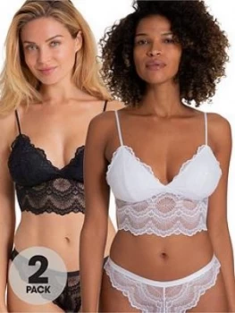 image of Dorina Mia 2 Pack Bralettes - Black White