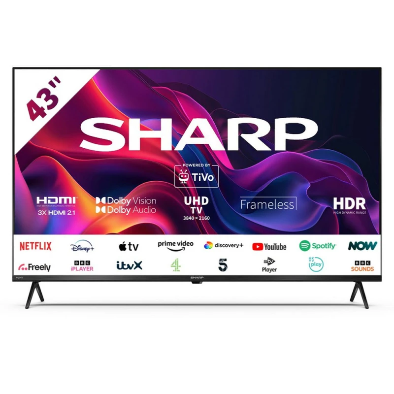 Image of Sharp 4T-C43GK4245KB 43" 4K Ultra HD Frameless Smart TiVo TV 2024