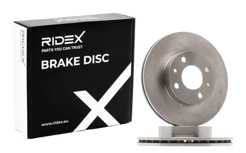 Image of RIDEX 82B1290 Brake disc Front Axle, Vented, Cast Iron, Uncoated, Untreated, without bolts/screws Cast Iron Brake Disc (82)