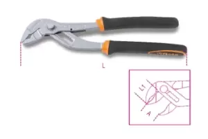 Image of Beta Tools 1047 BM 240mm Push Button Adjustment Slip Joint Pliers Max Jaw 36mm