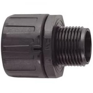 Image of HellermannTyton 166 21011 HG13 S PG9 HelaGuard Straight Conduit Fitting Polyamide 6.6 Black
