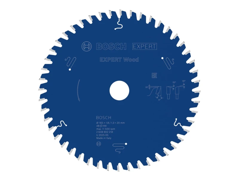 Image of Bosch Powertool Accessories EXPERT Wood Circular Saw Blade 165 x 20mm x 48T 2.608.902.218