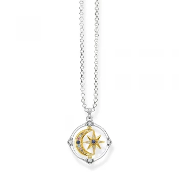 image of THOMAS SABO Gold Plated Moon & Star Necklace KE1985-556-7-L50V