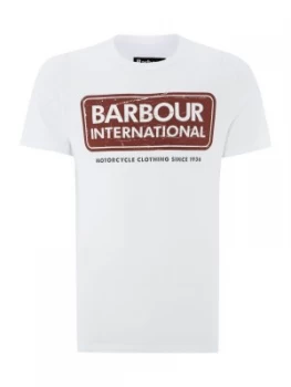 Image of Mens Barbour International logo t shirt White