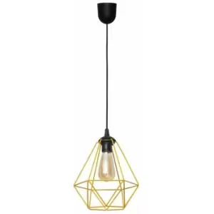 image of Netlighting Karo Wire Frame Pendant Ceiling Light Black, Orange 24cm