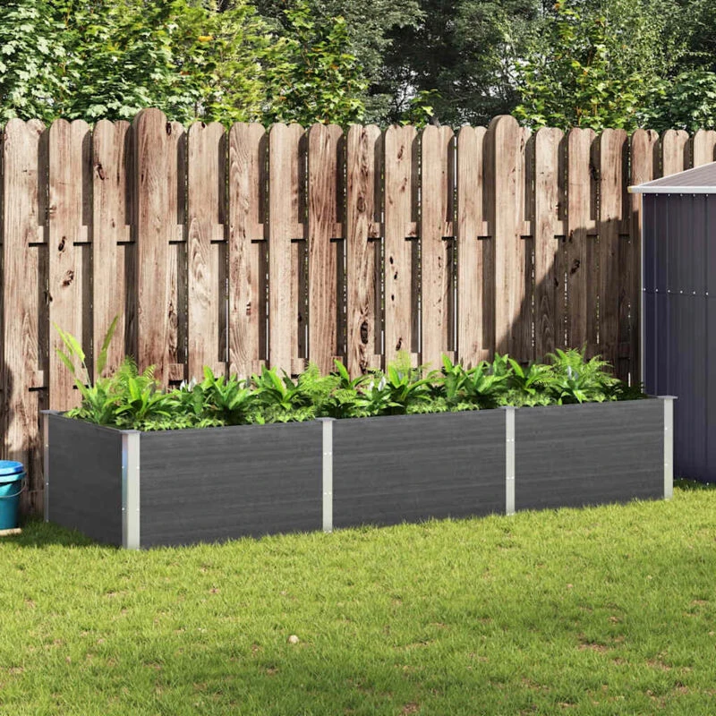 Image of vidaXL Garden Raised Bed Grey 300x100x54cm WPC, Grey 318101