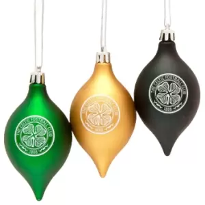 Image of Celtic FC Vintage Christmas Bauble (Pack of 3) (One Size) (Green/Gold/Black)