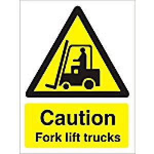 Warning Sign Fork Lift Trucks Plastic 40 x 30 cm