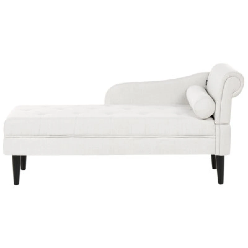 Image of Beliani Right-Hand Chaise Lounge Yvoire Fabric Off-White