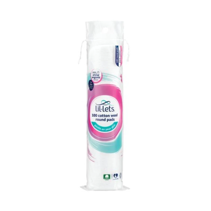 Image of Lil-Lets Lil-Lets Cotton Wool Round Pads x100/pack (Pack of 12) 99CRD100CO 99CRD100CO