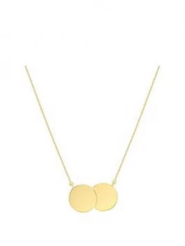 Image of Love Gold 9Ct Yellow Gold Double Disc Adjustable Necklace