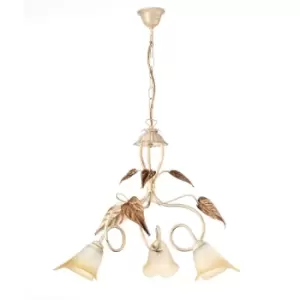 Image of Vanda 3 Light Multi Arm Pendant Ceiling Light, Ivory