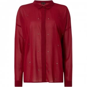 Label Lab Label Lab Eyelet Split Back Shirt - Berry