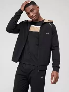 Image of BOSS Bodywear Mix & Match Hooded Lounge Top - Black Size M Men