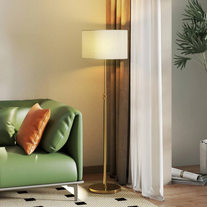 Image of HOMCOM Dimmable Floor Lamp, Standing Lamp with Adjustable Colour Temperature in Gold Gold Unisex