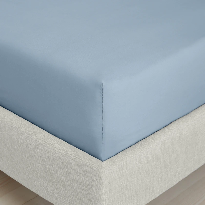 Image of Bianca 200TC Cotton Percale Extra Deep Fitted Sheet Blue unisex Single