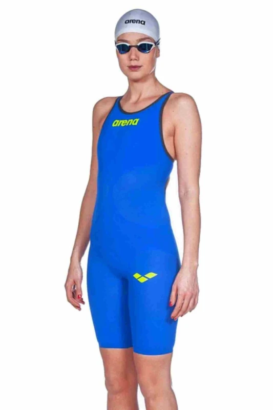 Image of Arena Womens Powerskin Carbon Air 2 Full Body Short Leg - Blue/Grey in Blue Size: 26 Blue Female 26