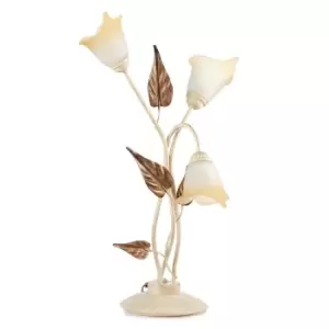 image of Vanda 3 Light Glass Table Lamp, Ivory