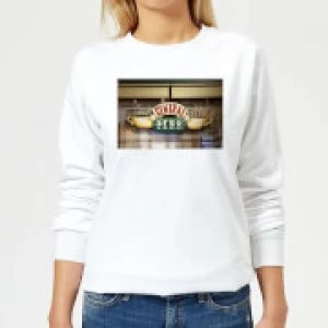 Image of Friends Central Perk Coffee Sign Womens Sweatshirt - White - 3XL