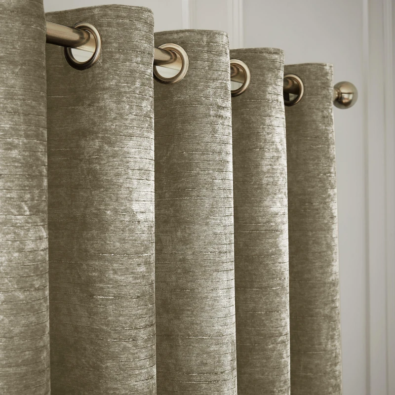 Image of Hyperion Selene Luxury Chenille Thermal Eyelet Curtains Curtains 66x90" Green 42162115000