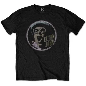 Elton John - Circle Mens XX-Large T-Shirt - Black