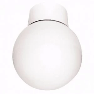 Image of Eterna 60W Opal Glass Bathroom Globe Ceiling Light