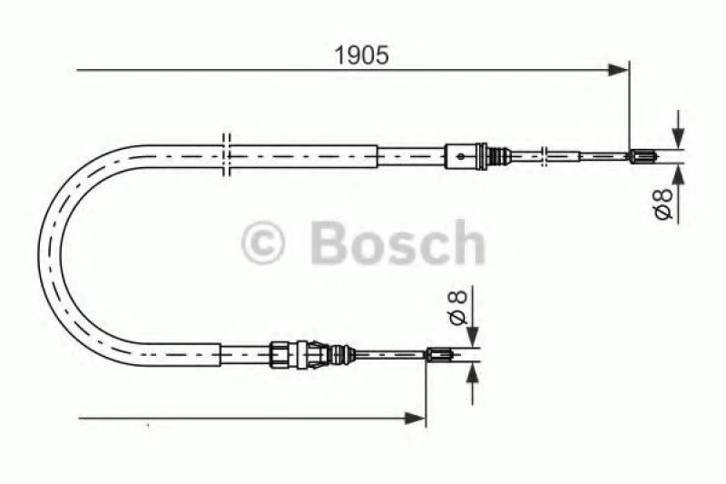 Image of Handbrake cable Bosch 1 987 477 237