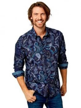 Image of Joe Browns Perfect Paisley Shirt - Purple Size M Men