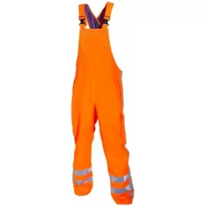 Image of Utting sns hi vis waterproof bib & brace orange xxl - Hydrowear
