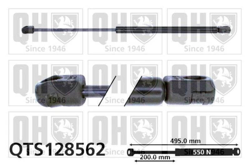 Image of QUINTON HAZELL Tailgate strut QUINTON HAZELL QTS128562