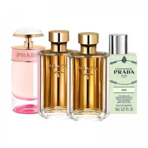 image of Prada Miniatures Gift Set 2 x 9ml Prada La Femme Eau de Parfum + 8ml Infusion De Iris Eau de Parfum + 7ml Candy Florale Eau de Parfum