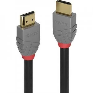 Image of LINDY HDMI Cable 7.50 m 36966 gold plated connectors Anthracite, Black, Red [1x HDMI plug - 1x HDMI plug]